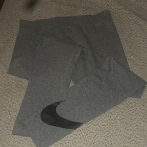 Nike Gray Leggings with Black Swoosh